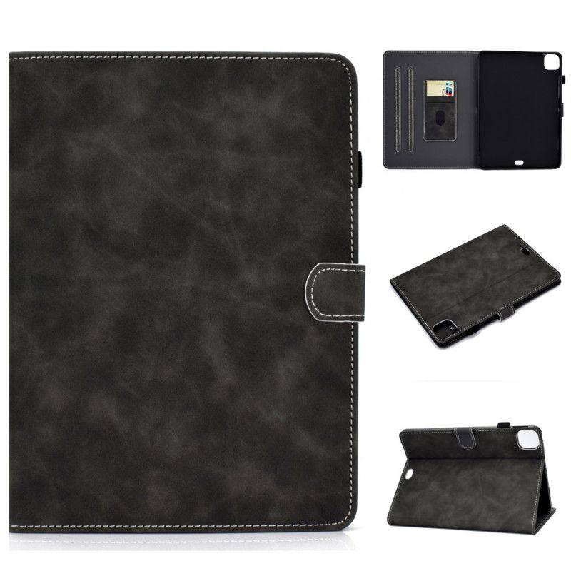 Flip Cover Læder iPad Air 10.9" (2020) Sort Vintage Kunstlæder