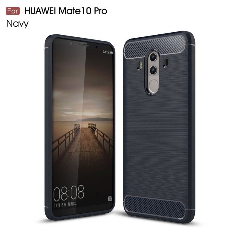 Cover Huawei Mate 10 Pro Sort Mobilcover Børstet Kulfiber