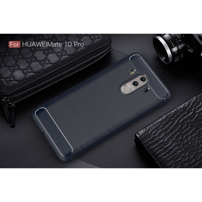 Cover Huawei Mate 10 Pro Sort Mobilcover Børstet Kulfiber