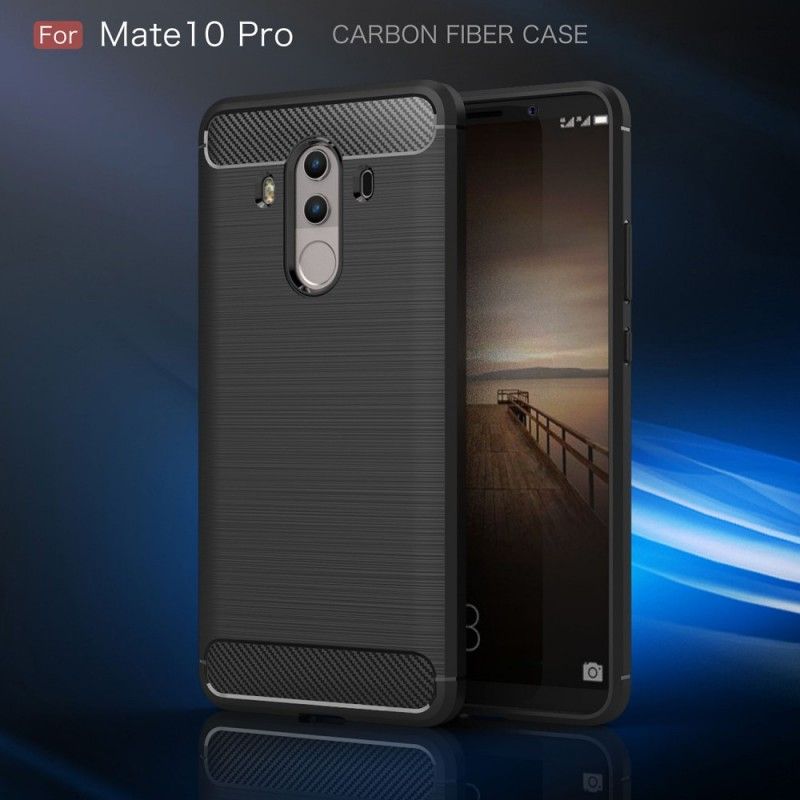 Cover Huawei Mate 10 Pro Sort Mobilcover Børstet Kulfiber