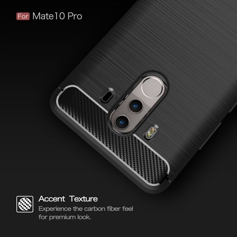 Cover Huawei Mate 10 Pro Sort Mobilcover Børstet Kulfiber