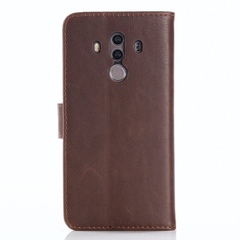 Flip Cover Læder for Huawei Mate 10 Pro Sort Retro Kunstlæder