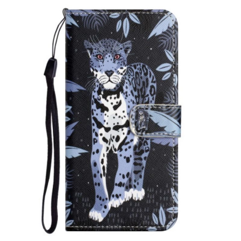 Flip Cover Xiaomi Redmi Note 12 4G Med Snor Strappy Leopard