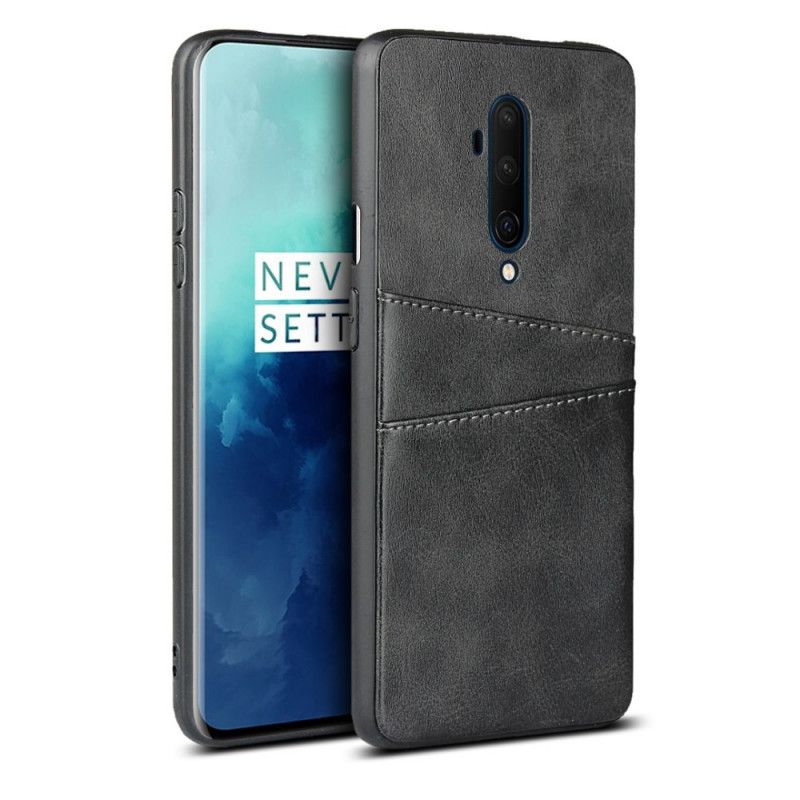 Cover OnePlus 7T Pro Sort Dobbelt Kortholder