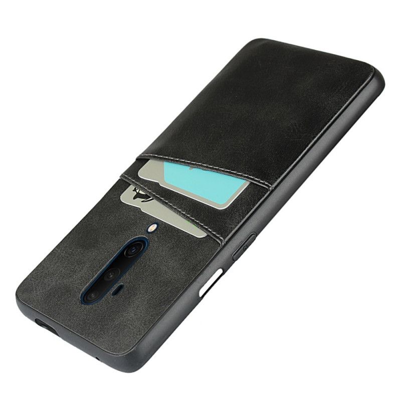 Cover OnePlus 7T Pro Sort Dobbelt Kortholder