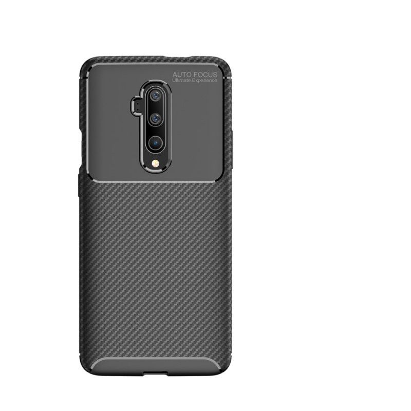 Cover OnePlus 7T Pro Sort Fleksibel Kulfibertekstur