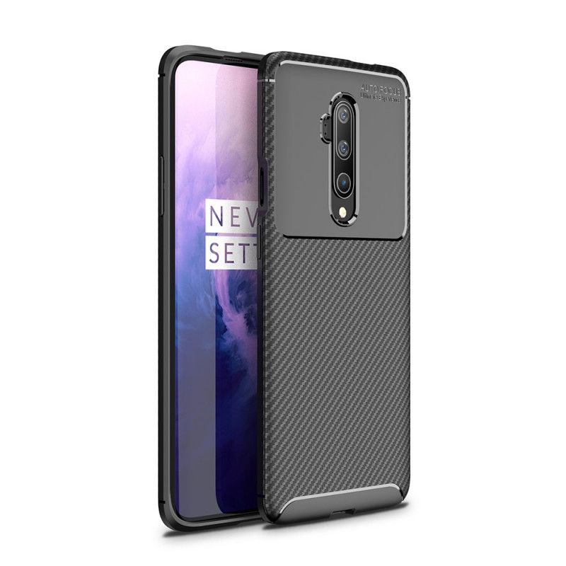 Cover OnePlus 7T Pro Sort Fleksibel Kulfibertekstur