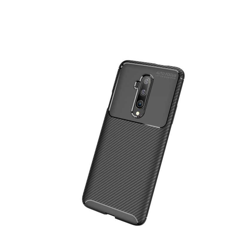 Cover OnePlus 7T Pro Sort Fleksibel Kulfibertekstur