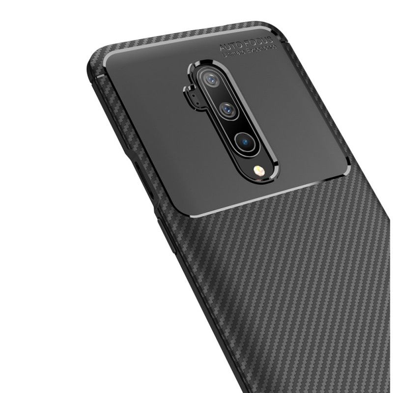 Cover OnePlus 7T Pro Sort Fleksibel Kulfibertekstur