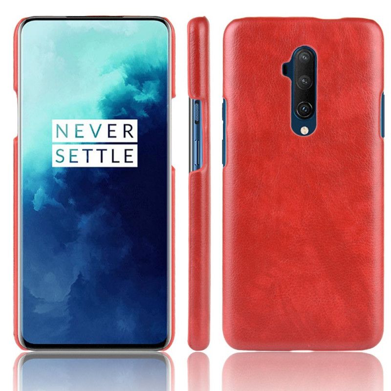 Cover OnePlus 7T Pro Sort Lychee-Lædereffekt