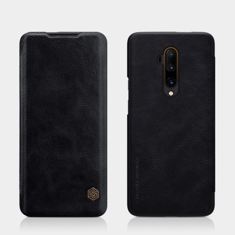 Læder Cover OnePlus 7T Pro Rød Nillkin Qin-Serie