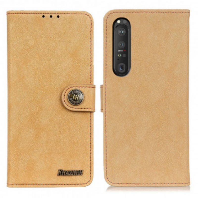 Flip Cover Sony Xperia 1 Iii Kunstlæder Split Retro Khazneh