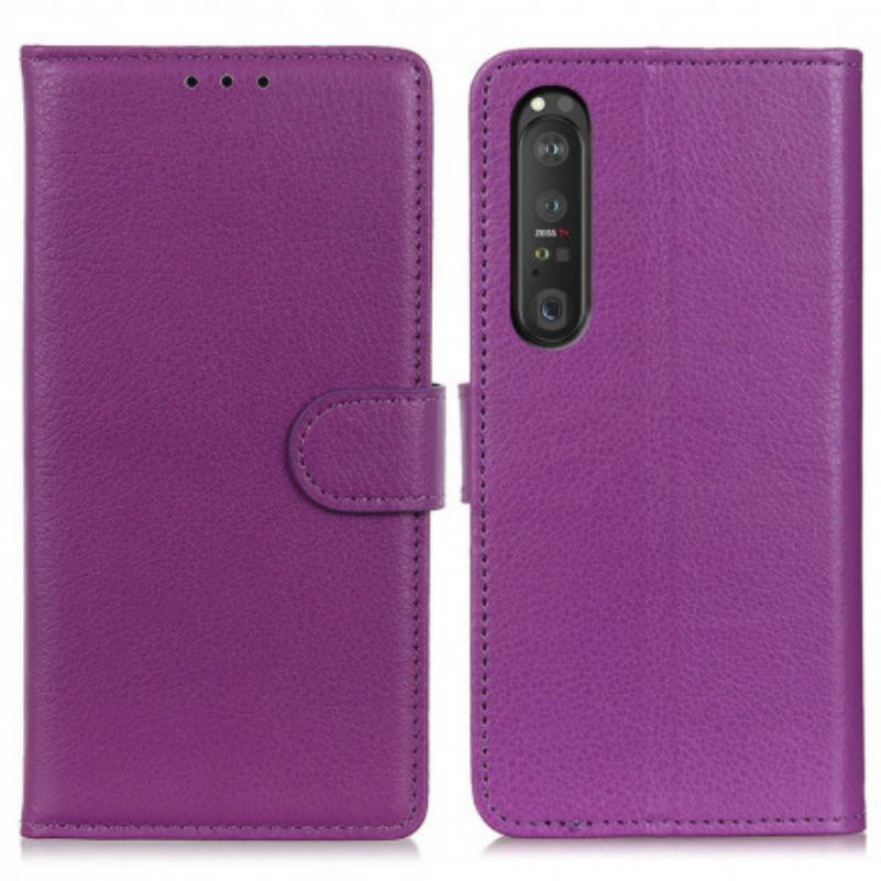 Flip Cover Sony Xperia 1 Iii Lychee Imiteret Læder