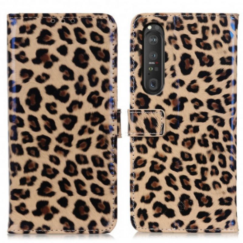 Læder Cover Sony Xperia 1 Iii Telefon Etui Leopard