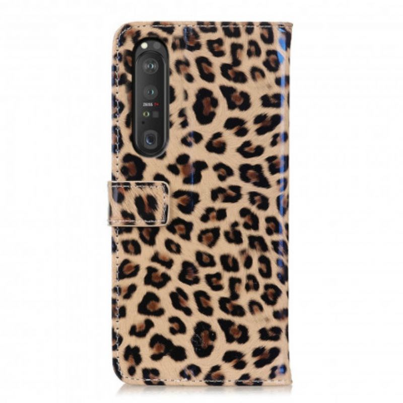 Læder Cover Sony Xperia 1 Iii Telefon Etui Leopard