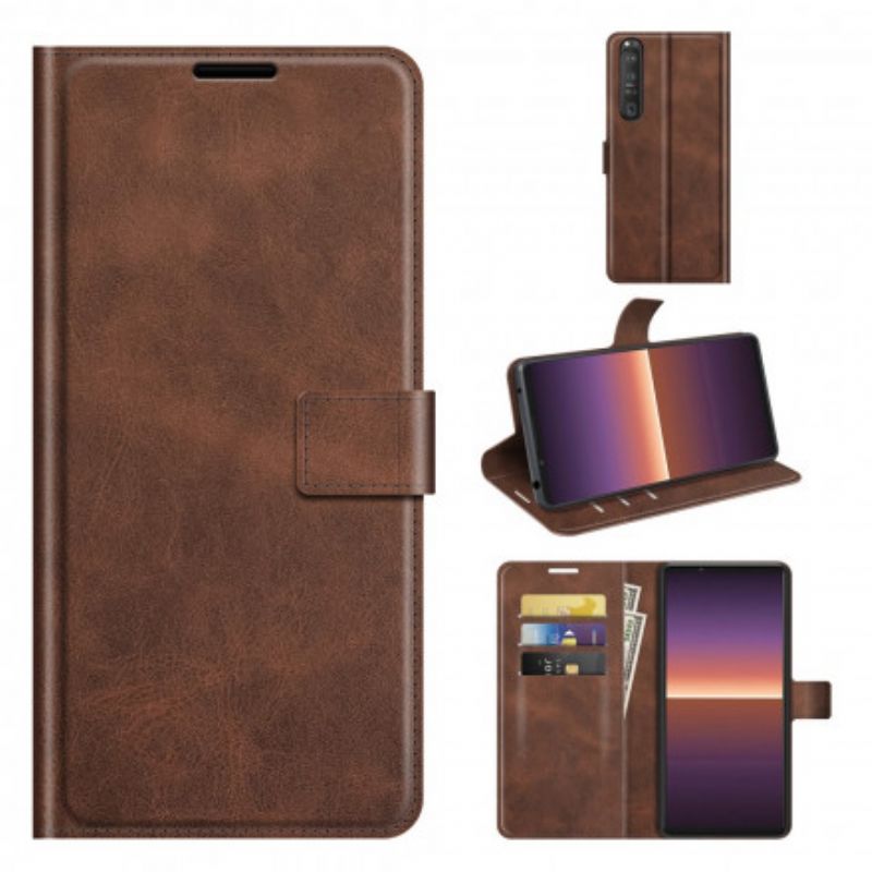 Læder Cover Sony Xperia 1 Iii Telefon Etui Slank Ekstrem Lædereffekt