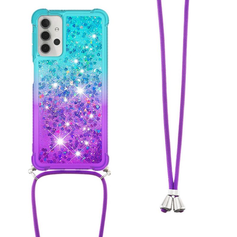 Cover Samsung Galaxy A32 5G Silikone Glitter Og Ledning