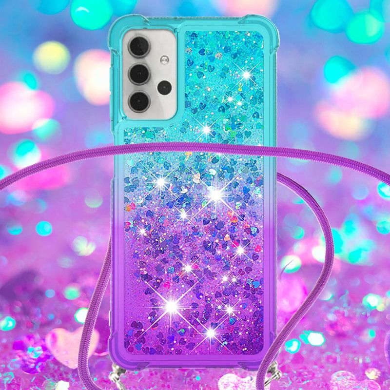 Cover Samsung Galaxy A32 5G Silikone Glitter Og Ledning