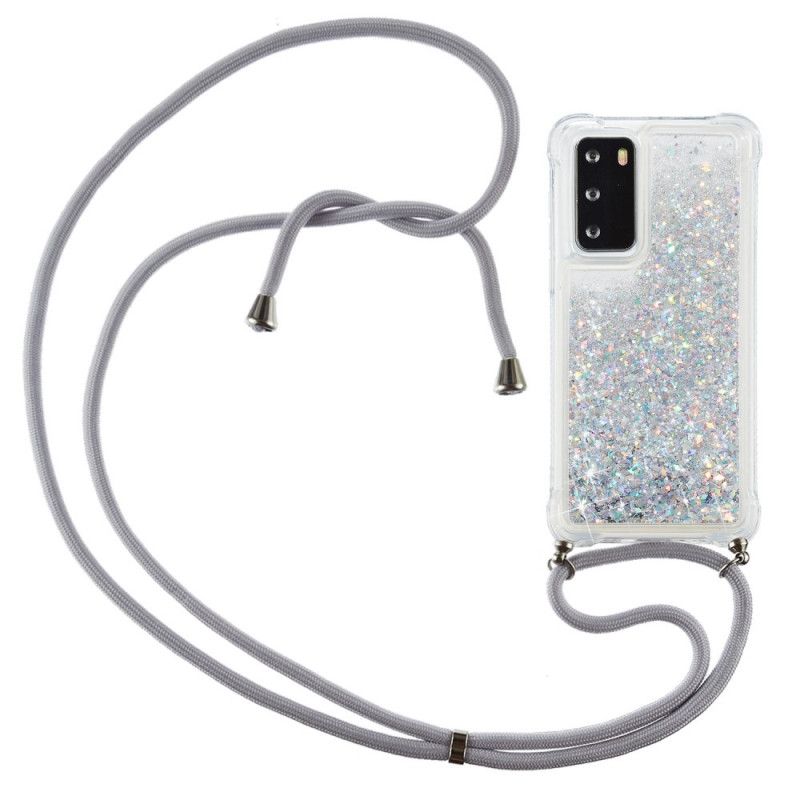 Huawei P40 Glitter Taske Med Ledning