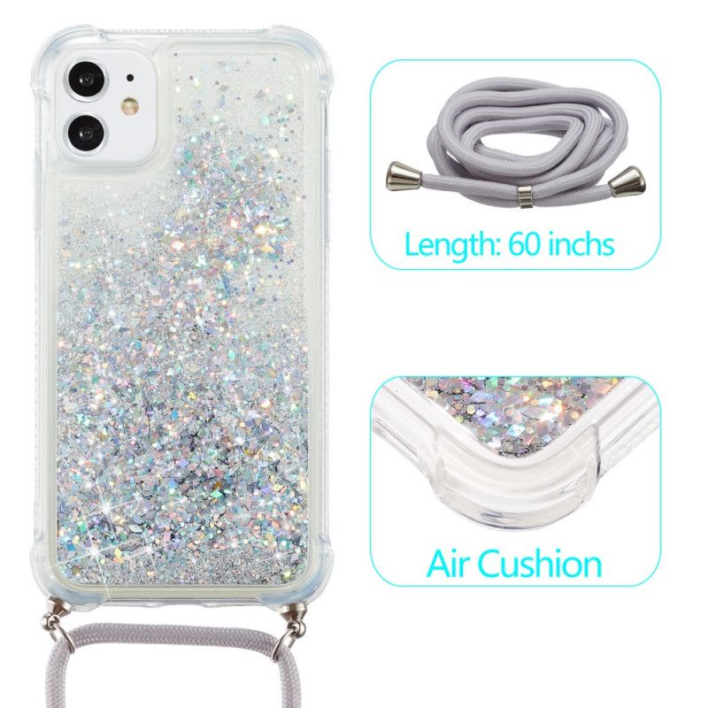 Iphone 11 Glitter Taske Med Ledning