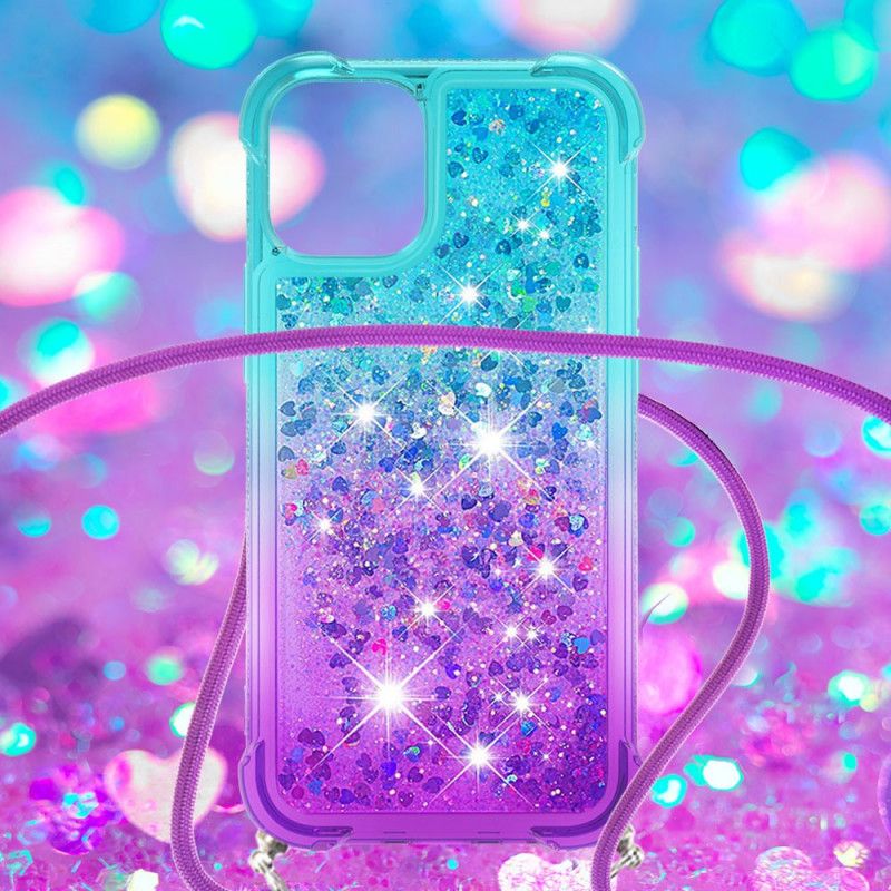 Iphone 12 Mini Silikone Glitter- Og Ledningsetui