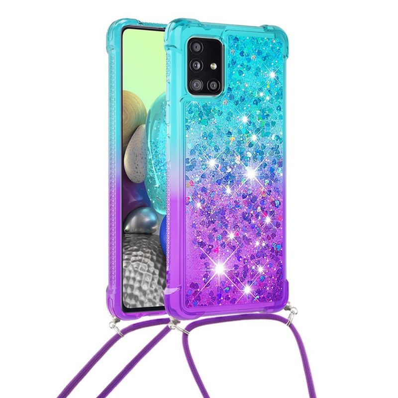 Samsung Galaxy A71 Silikone Etui Glitter Og Ledning