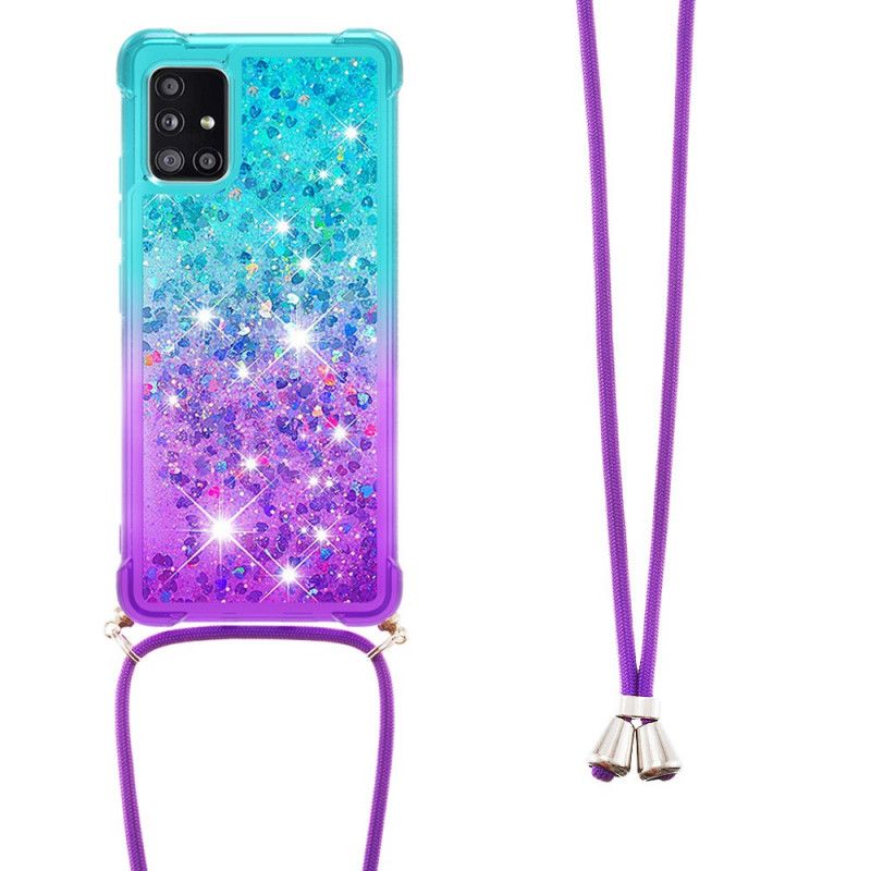 Samsung Galaxy A71 Silikone Etui Glitter Og Ledning