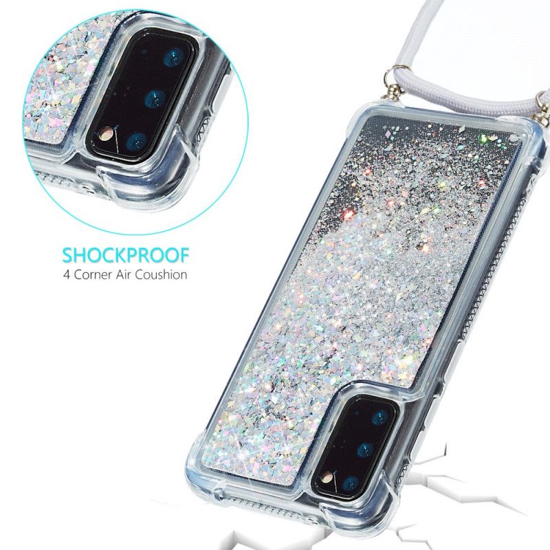 Samsung Galaxy S20 Glitter Taske Med Ledning