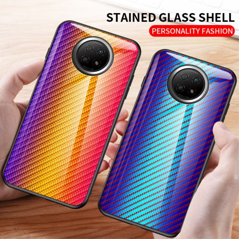 Cover for Xiaomi Redmi Note 9 5G / Note 9T 5G Sort Kulfiber Hærdet Glas