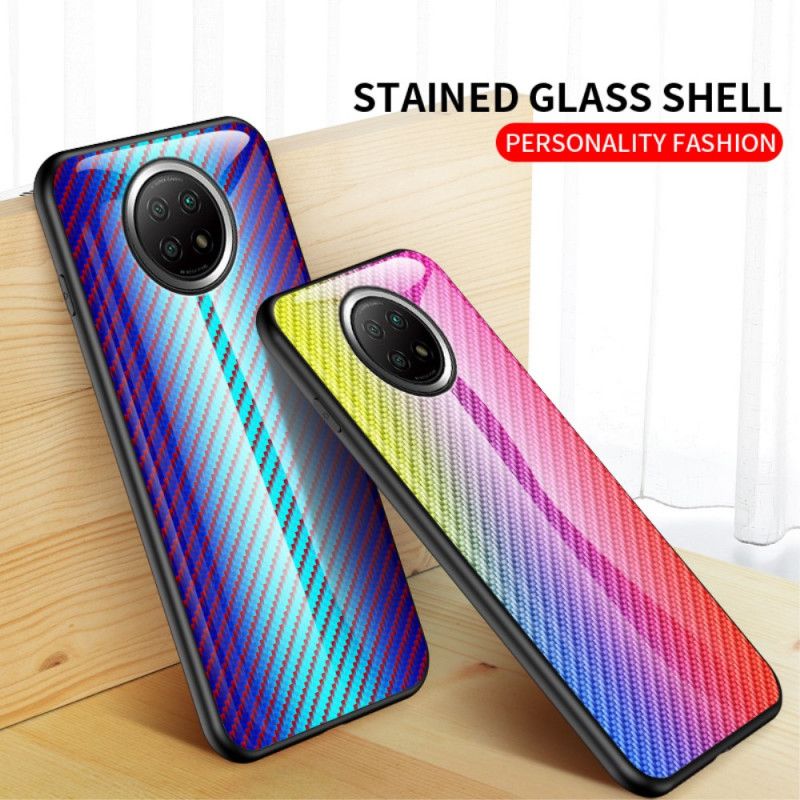 Cover for Xiaomi Redmi Note 9 5G / Note 9T 5G Sort Kulfiber Hærdet Glas