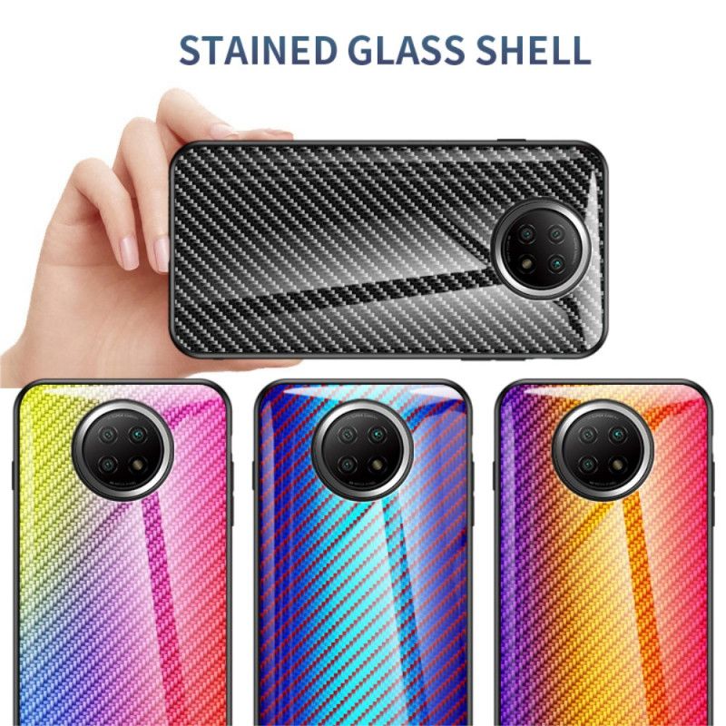 Cover for Xiaomi Redmi Note 9 5G / Note 9T 5G Sort Kulfiber Hærdet Glas