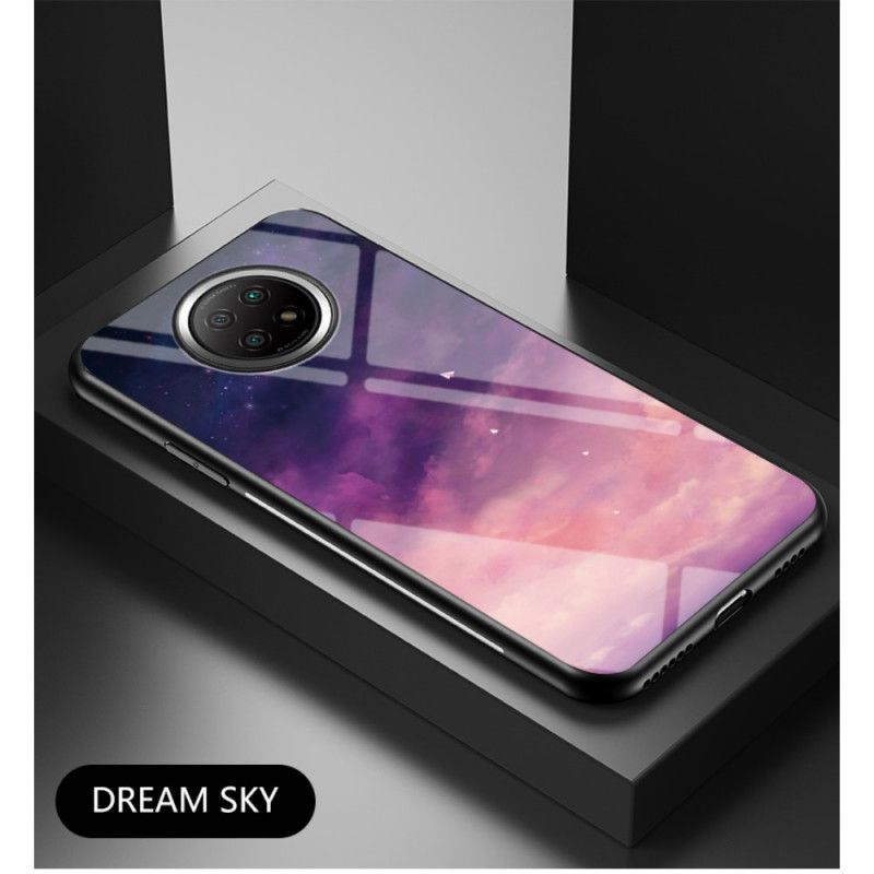 Cover Xiaomi Redmi Note 9 5G / Note 9T 5G Sort Hærdet Glas Med Stjernehimmel