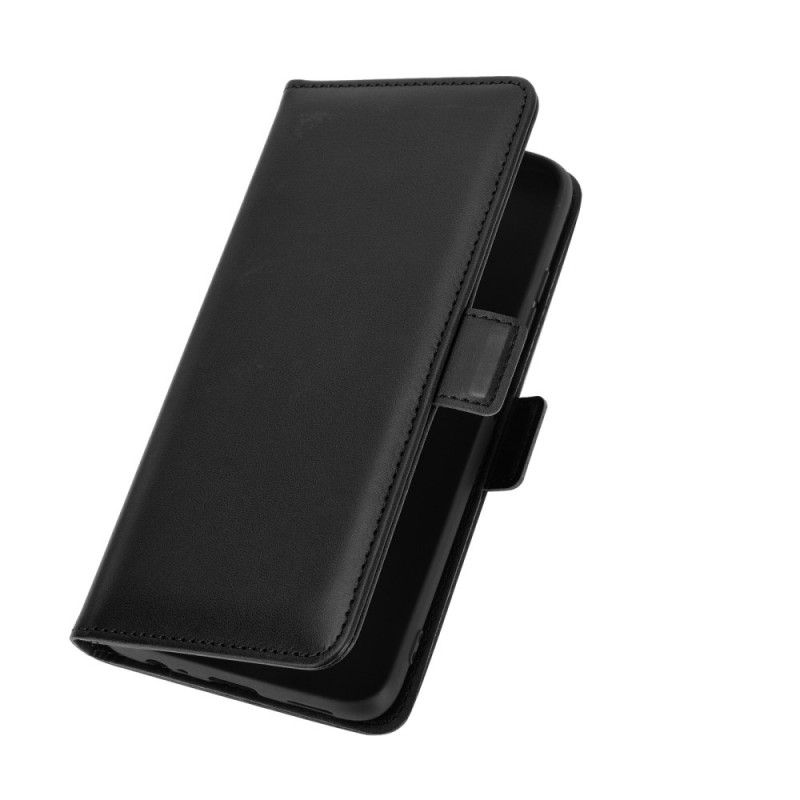 Flip Cover Læder for Xiaomi Redmi Note 9 5G / Note 9T 5G Sort Dobbelt Klap