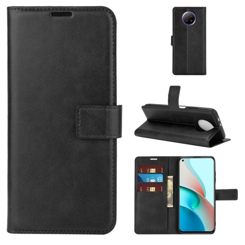 Flip Cover Læder for Xiaomi Redmi Note 9 5G / Note 9T 5G Sort Ekstrem Slank Lædereffekt