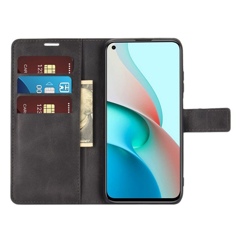 Flip Cover Læder for Xiaomi Redmi Note 9 5G / Note 9T 5G Sort Ekstrem Slank Lædereffekt