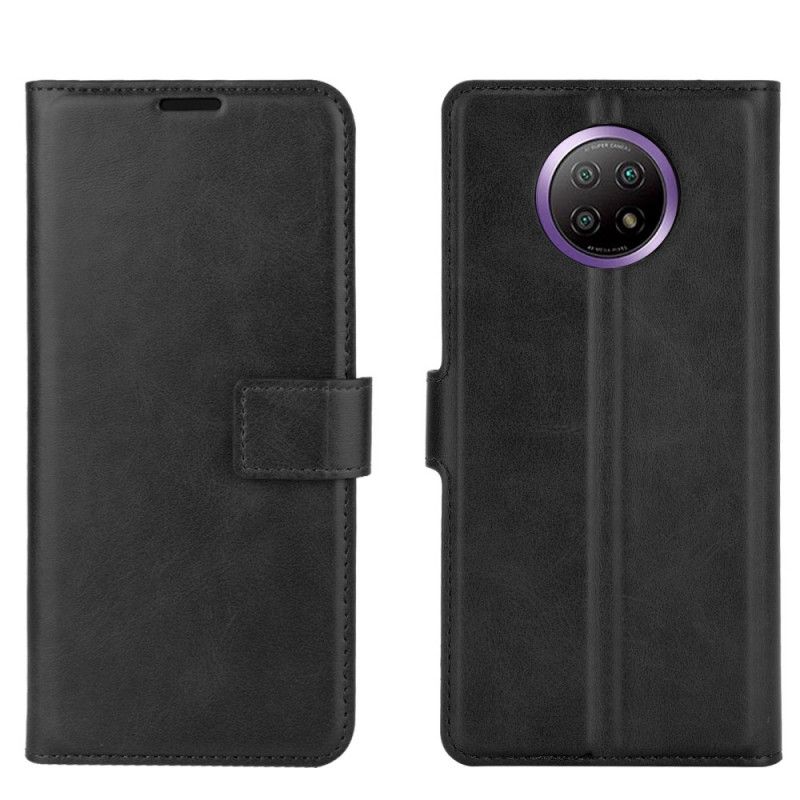 Flip Cover Læder for Xiaomi Redmi Note 9 5G / Note 9T 5G Sort Ekstrem Slank Lædereffekt