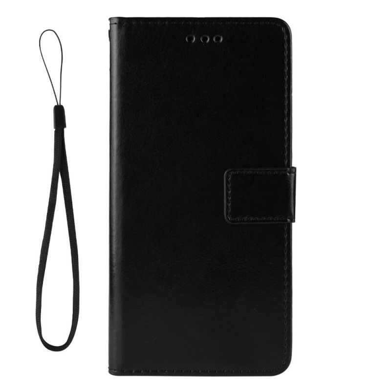 Flip Cover Læder for Xiaomi Redmi Note 9 5G / Note 9T 5G Sort Prangende Kunstlæder