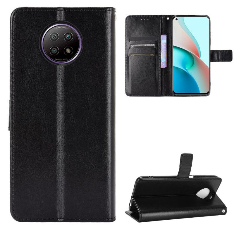 Flip Cover Læder for Xiaomi Redmi Note 9 5G / Note 9T 5G Sort Prangende Kunstlæder