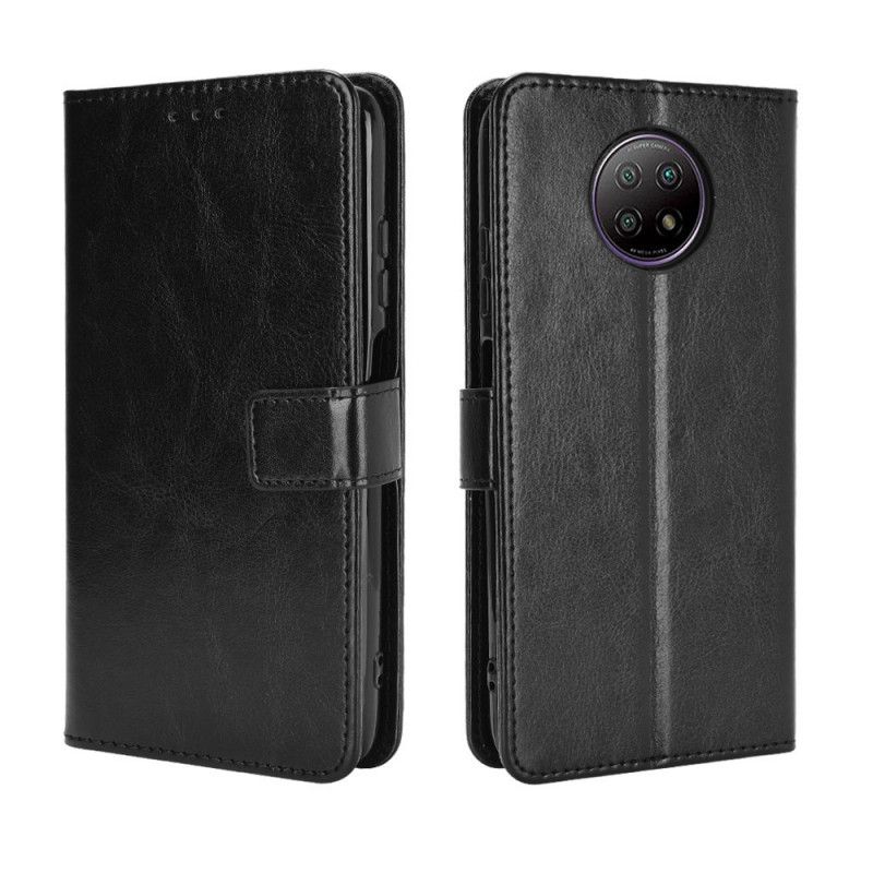 Flip Cover Læder for Xiaomi Redmi Note 9 5G / Note 9T 5G Sort Prangende Kunstlæder