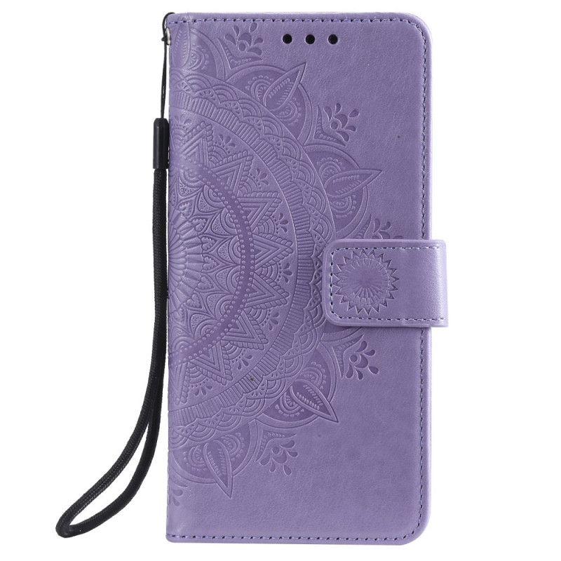 Flip Cover Læder Xiaomi Redmi Note 9 5G / Note 9T 5G Grå Solmandala