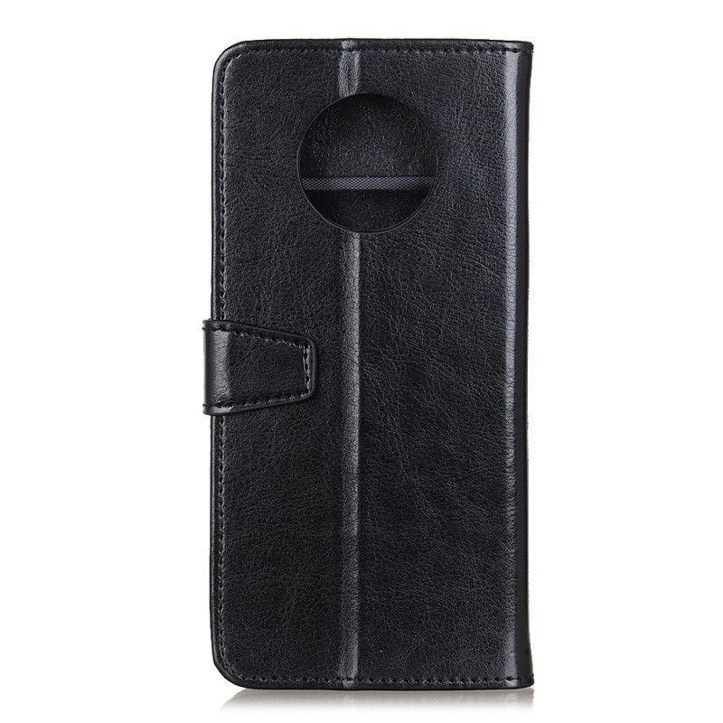 Flip Cover Læder Xiaomi Redmi Note 9 5G / Note 9T 5G Sort Enkel Skinnende Lædereffekt Original