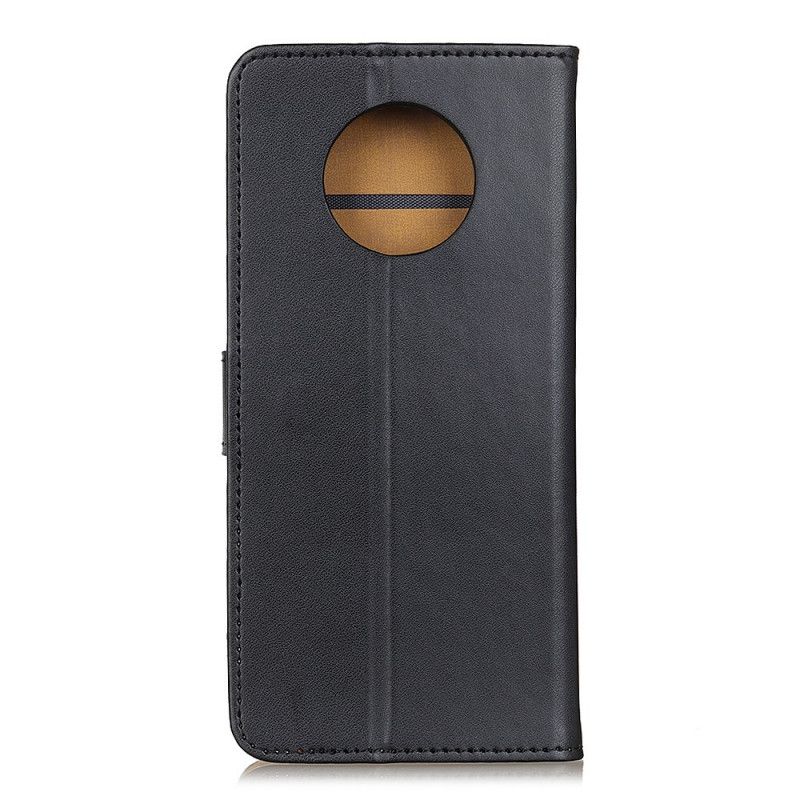 Flip Cover Læder Xiaomi Redmi Note 9 5G / Note 9T 5G Sort Simpelt Kunstlæder