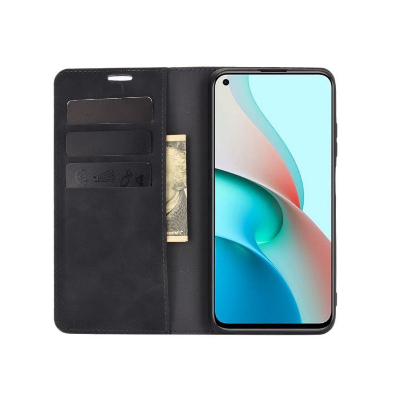 Læder Cover for Xiaomi Redmi Note 9 5G / Note 9T 5G Sort Hud-Touch