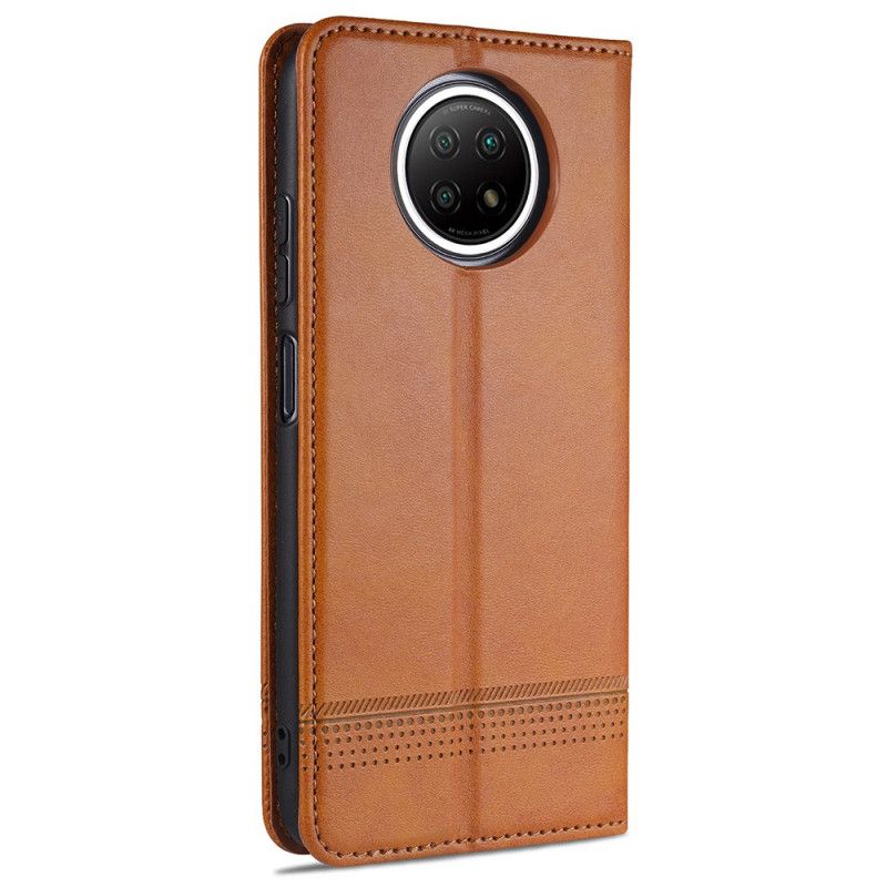 Læder Cover Xiaomi Redmi Note 9 5G / Note 9T 5G Sort Azns Læder Stil