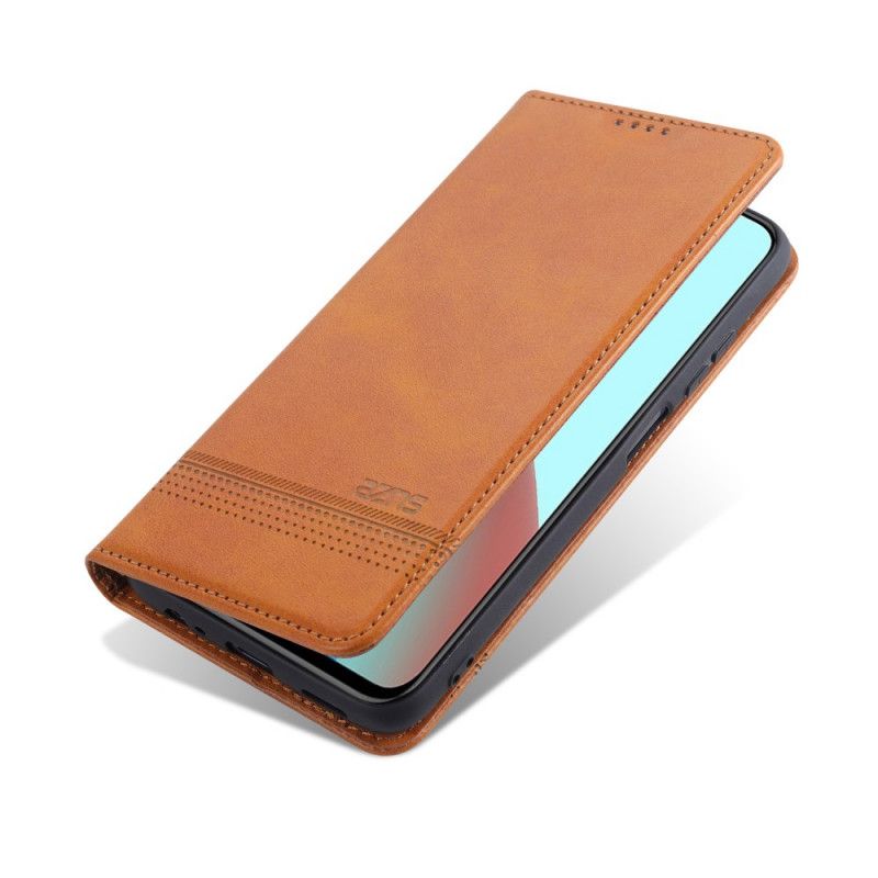 Læder Cover Xiaomi Redmi Note 9 5G / Note 9T 5G Sort Azns Læder Stil