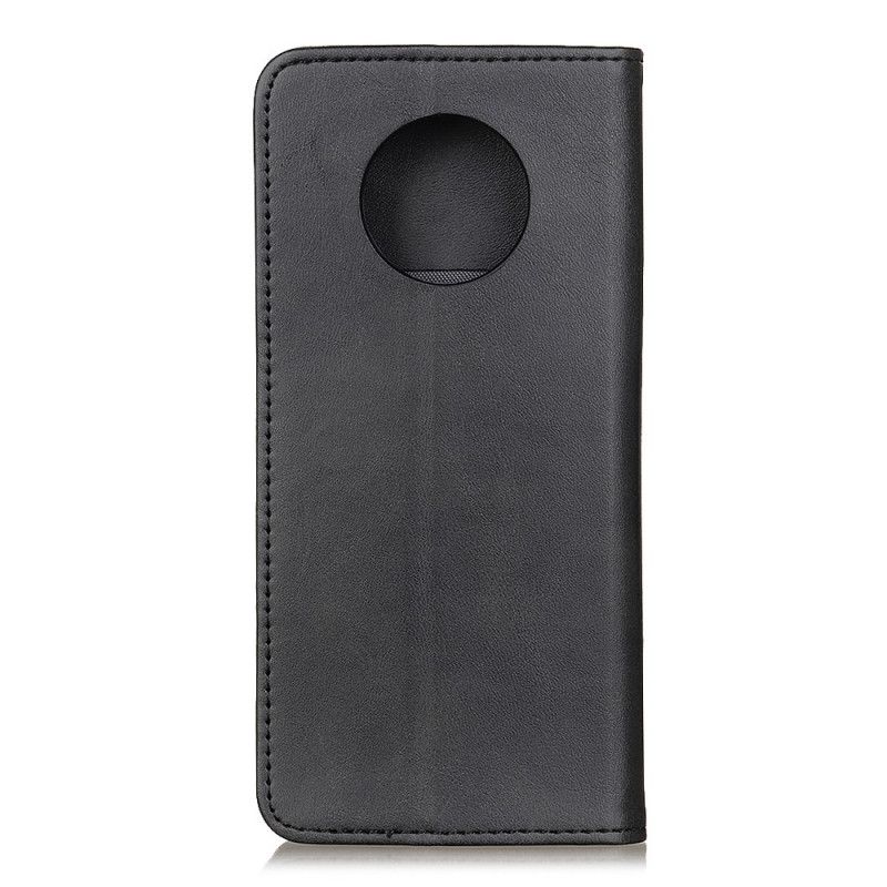 Læder Cover Xiaomi Redmi Note 9 5G / Note 9T 5G Sort Elegant Split Læder Beskyttelse