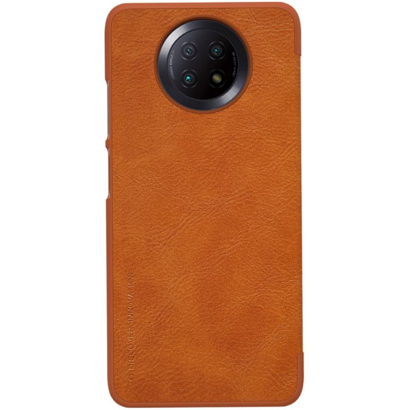 Læder Cover Xiaomi Redmi Note 9 5G / Note 9T 5G Sort Nillkin Qin-Serie