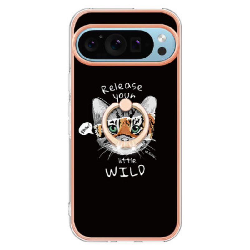 Cover Google Pixel 9 Telefon Etui Cat / Tiger Support Ring