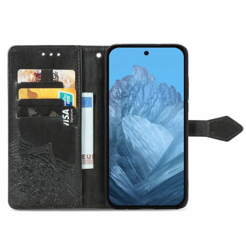 Flip Cover Google Pixel 9 Barok Mandala Med Rem