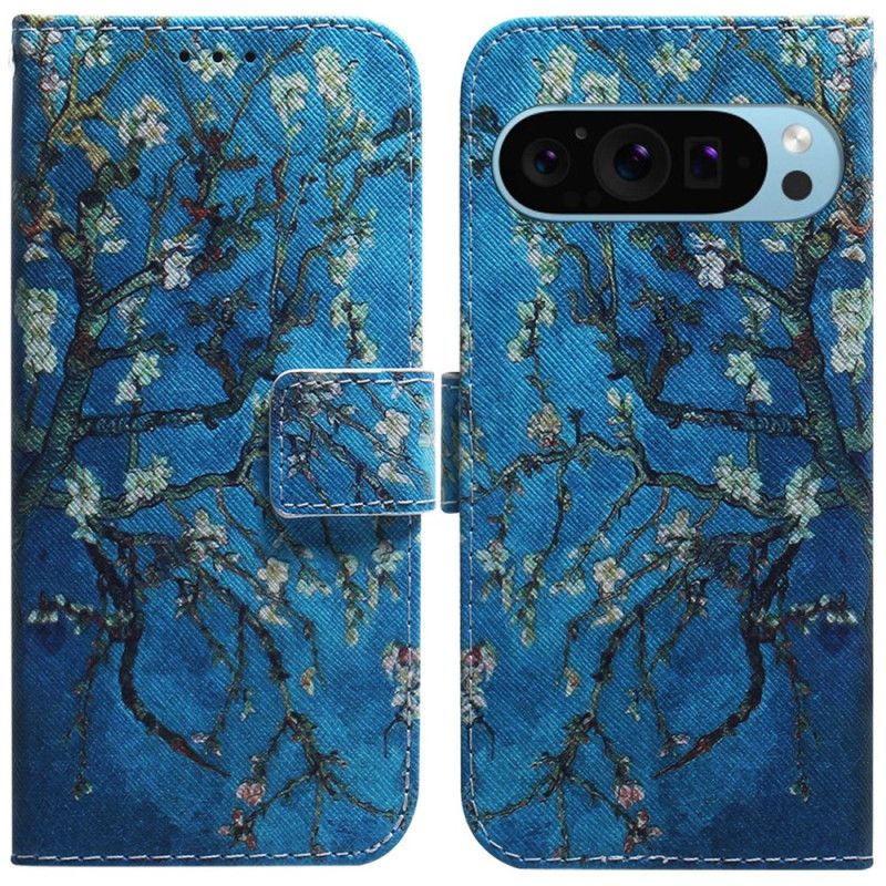 Flip Cover Google Pixel 9 Blomster Abrikos